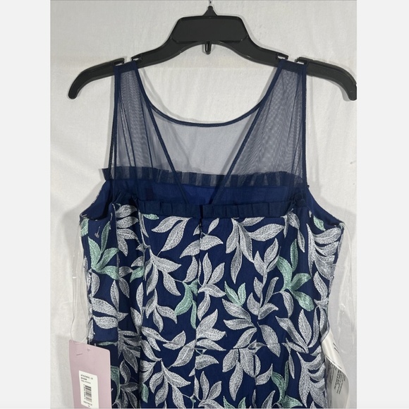 NWT JS Collections [ 14 ] Leighton Illusion Column‎ Gown in Oxford Blue G1462 - Picture 12 of 14